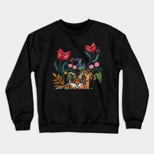 Tiger in the garden Crewneck Sweatshirt